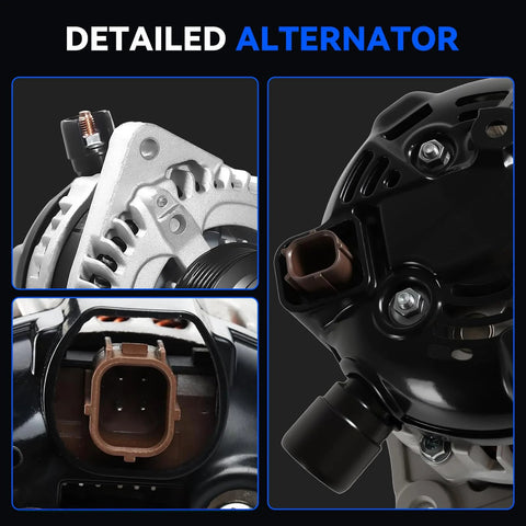 Close-up details of High Output 130 Amp Alternator Replacement For Odyssey Pilot And Ridgeline 2011 To 2014 Models