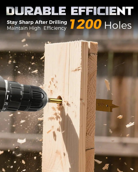 Spade Drill Bit Set With Titanium Coated Carbon Steel Paddle Bits For Clean Holes In Woodworking Pro Grade 6 Piece