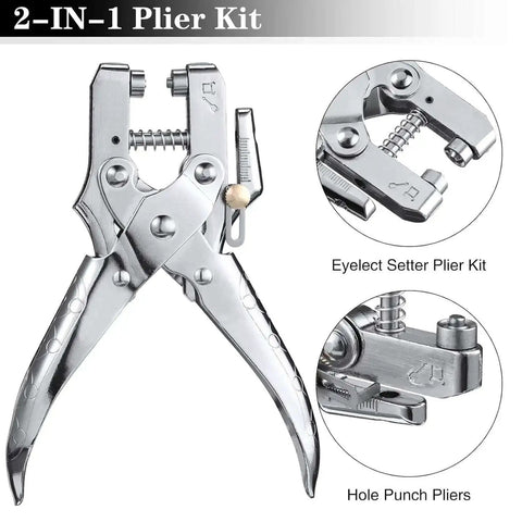 Eyelet Pliers Kit 3 16th Inch 5mm With 100 Grommets For Leather Fabric Belts Shoes And Clothes Repair Easy To Use Eyelet Tool Set