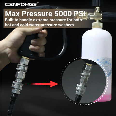 Cenforge pressure washer quick-connect fittings, 3/8 in stainless steel, 8-piece set with male and female threads