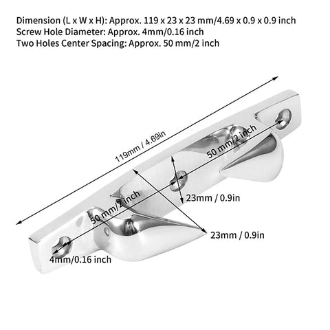 Bow Chocks For Boat 4.69 Inch 316 Stainless Steel Mooring Cleats Set Of Two Left And Right Fairlead Dock Cleats