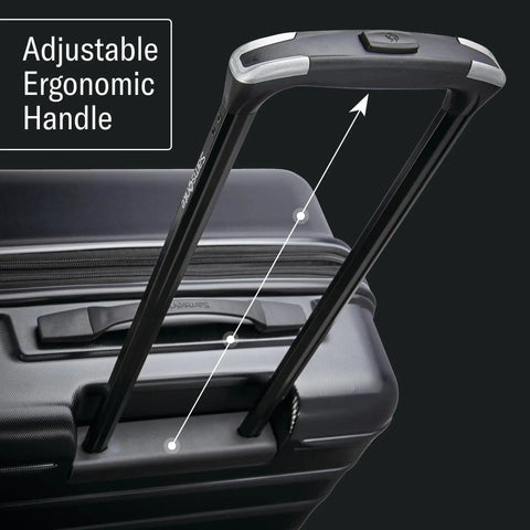 Omni 2 24 Inch Medium Checked Hardside Luggage With 360 Degree Spinner Wheels By Samsonite showing adjustable ergonomic handle
