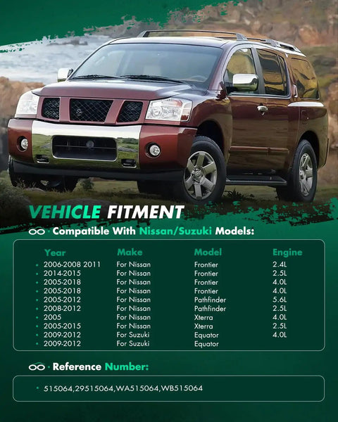 SUV in the wilderness, compatible with Front Wheel Bearing Hub Assembly Kit Plug And Play With ABS For Nissan Pathfinder 2005 To 2012