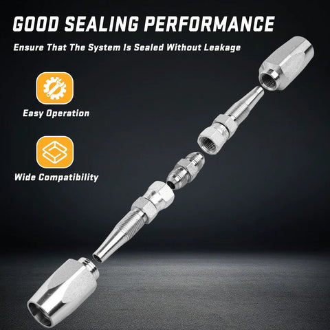 Legines 1/2 in reusable hydraulic fittings kit, size #08, stainless steel hose repair for 4000 PSI (2 pcs)