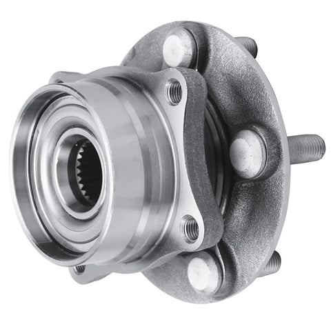 Close-up of Front Wheel Bearing Hubs Replacement Kit For Toyota Prius 2004-2009 Ready To Roll Two Front Hub Assemblies With Bearings 5 Bolt