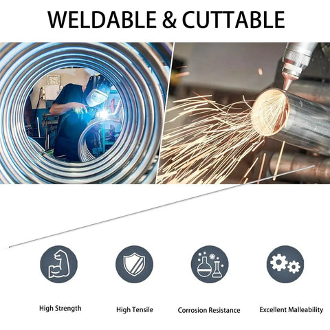 4 Pack 304 Stainless Steel Capillary Tubing, 250mm Length, high tensile, corrosion resistant, for industrial use, welding and cutting