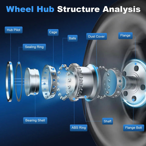 Exploded view of Direct Fit Front Wheel Bearing and Hub Assembly for Subaru Legacy and Outback 2005 to 2014 Front Left or Right Passenger or Driver Side Replacement 513220 BR930473, showing components and structure details.