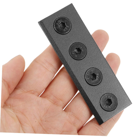 Beefy Barn Door Track Connector Plate Metal Flat Mounting Plate For Door Hardware Kit Heavy Duty with Hex Holes and Screws on Hand