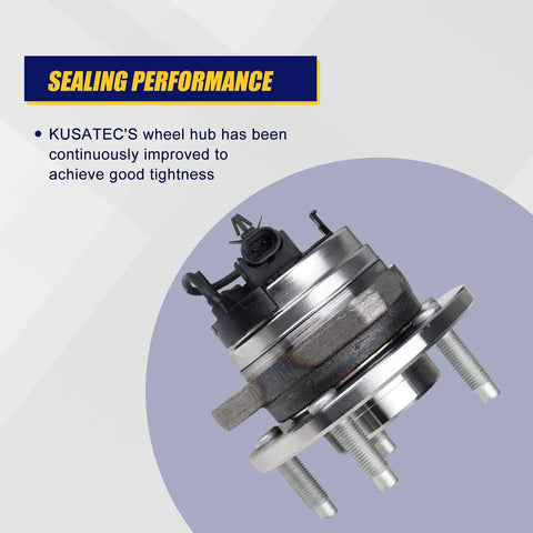 Front Wheel Bearing And Hub Assembly Drop In Kit 513214 5 Lug With ABS Fits Chevy Malibu 2004 2012 set on blue background