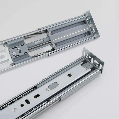 Close-up of 10 Pairs Rear Mounting Brackets For Drawer Slides And Cabinet Tracks 1.77 Inch, zinc-plated, showing metal construction.