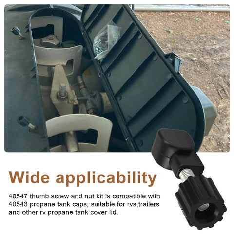 Thumb Screw And Nut Kit For RV Propane Tank Caps Compatible With 40543 Caps No Fuss Wing Nut Setup for leak prevention.