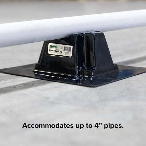 Rugged Black Rooftop Pipe Support for Three and a Half Inch Pipes Made in USA Weather Resistant Polycarbonate Conduit Roof Blocks