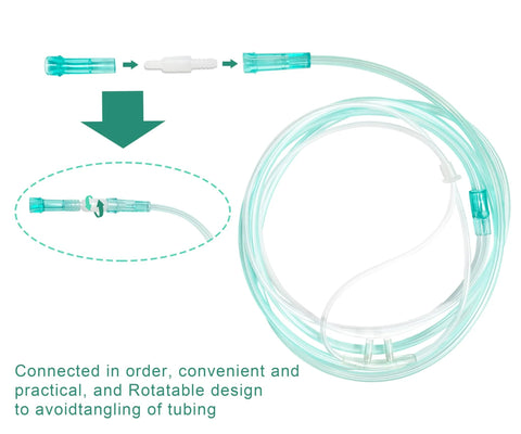 Oxygen tubing swivel connectors set, 360-degree rotation, clear turquoise tubing, 10-pack by Amazon