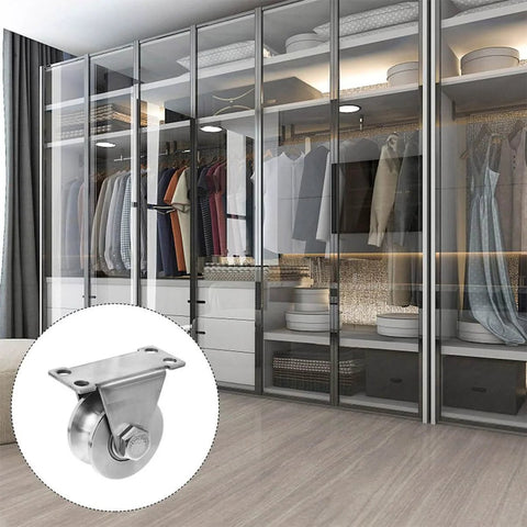 Heavy Duty Sliding Door Rollers With Double Bearings U Groove Track Wheels Stainless Steel Easy Install for cabinets and gates