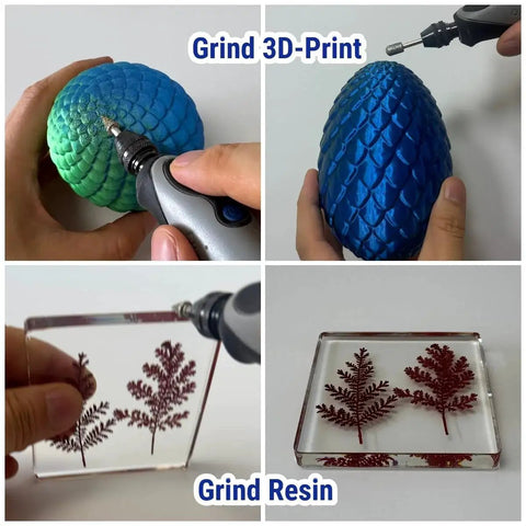 20Pcs 120 Grit Diamond Grinding Bits for Dremel Tools used on 3D print and resin with 1/8 inch shank, 6mm head, for engravings.