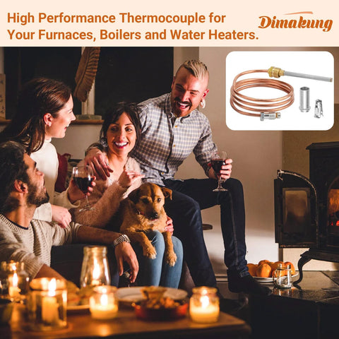 CQ100A1039 copper thermocouple coil with adapter fittings for Honeywell pilot burners, 30-inch length