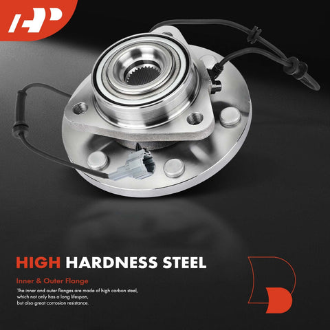 Front Wheel Bearing And Hub Assembly With ABS For 6 Lug SUVs Fits Nissan Armada 2005 2007, Titan 2004 2007, side view
