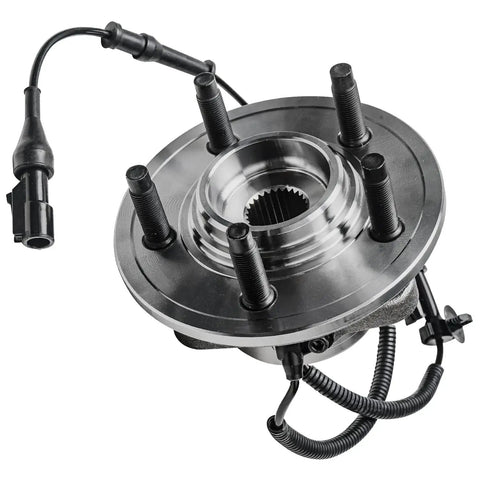 Front view of Front Wheel Bearing Hub Assembly 5 Lug For Ford Explorer 2006 2010 with ABS sensor, 3-bolt flange