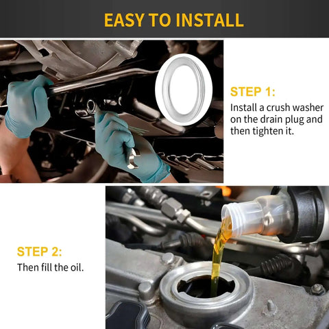 Installation of Must Have 20 Pack Transmission Drain Plug Gaskets And Oil Crush Washers Set For Toyota And Lexus including oil filling.