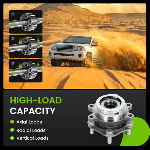 Two Pack Front Wheel Bearing Hub Assembly For 2009 2018 Murano 2013 2020 Pathfinder 2009 2021 Maxima 2013 Infiniti JX35 2019 2021 QX50 2014 2020 QX60 Non ABS 5 Lug Direct Replacement
