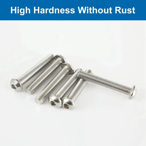 M3 Button Head Socket Cap Screws Kit 75Pcs 304 Stainless Steel Fully Threaded Hex Drive Bright Finish Assortment