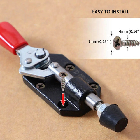 Two Piece Quick Release Toggle Clamp Set With Cast Iron Removable Base For Woodworking Jigs And Fixtures Pocket Hole Jigs Welding And CNC