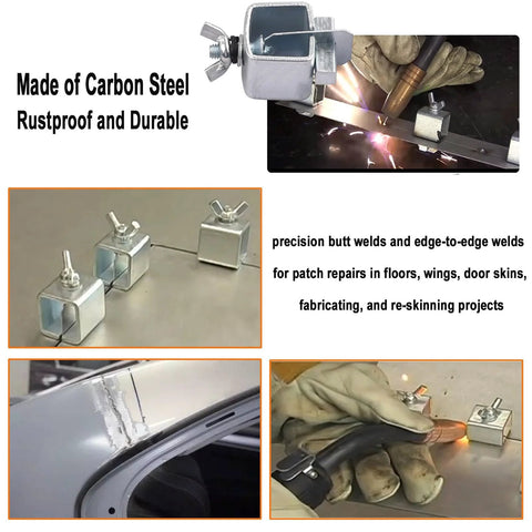 Acrux7 16 PCS butt welding clamps, small carbon steel sheet metal panel clamps for edge-to-edge auto body welds