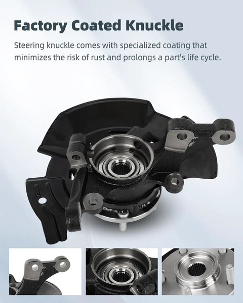 Front Right Steering Knuckle And Wheel Bearing Hub Assembly For Hyundai Sonata 2011 2012 2013 That Fits Without Sport Suspension close-up view