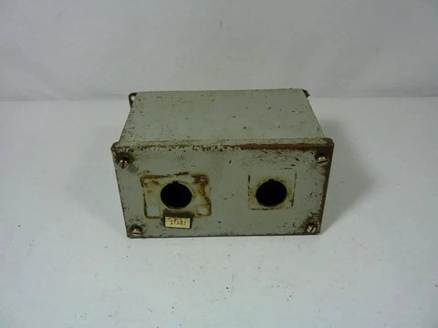 Used PB37-3 Industrial Control Panel Enclosure, heavy-duty metal cabinet front view, showing empty switch openings, ready to install