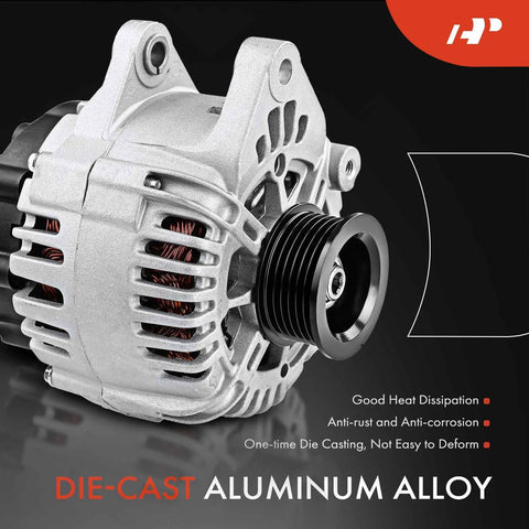 Beefy 12V 115A Clockwise 5 Groove Alternator Replacement For Chevrolet Malibu 2004 To 2005 L4 2.2L And Malibu 2006 To 2008 L4 2.2L Plus Saturn Ion 2006 To 2007 L4 2.4L Sedan Or Coupe With Easy Install And Plug And Play 15781434