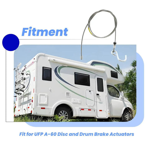 Safety Cable Assembly For UFP A 60 Disc And Drum Brake Actuators Replacement 34370 32264K 07119500 shown with a trailer