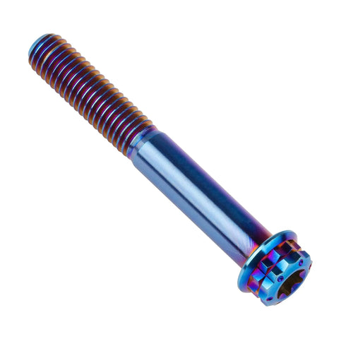 Titanium Flange Bolt 12 Point Head M10x55mm Pitch 1.5mm Burnt Blue Pack Of 4 Grade 5 6Al4V TC4 Aerospace Quality bolt view