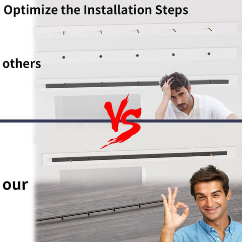 Comparison of installation steps with our system being easier