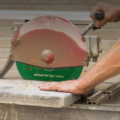 Beast Mode Diamond Core Drill Bit For Wet Concrete 4.25 Inch Diameter 14 Inch Depth Saw Blade Included in action, cutting concrete.