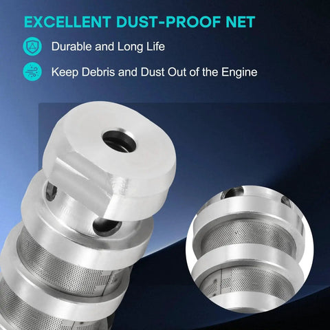Close-up of dust-proof net in Beefed-Up Oil Control Valve Solenoid For 1.6L L4 Engine With Variable Valve Timing