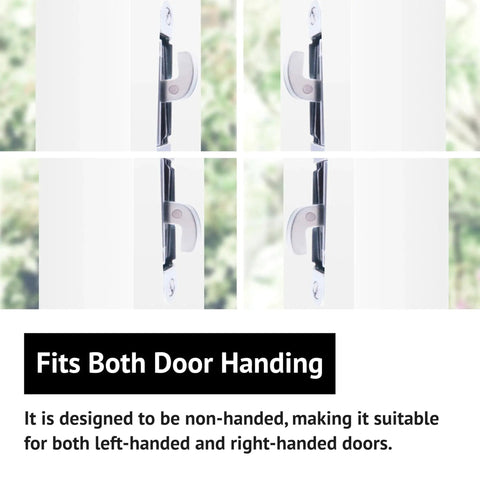 Sliding Patio Door Lock With 45 Degree Keyway And Adjustable Bolt Projection, Round End Faceplate For Glass Doors, narrow stile view