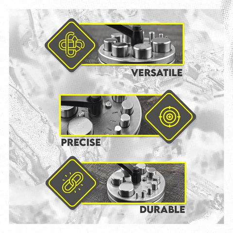 10 Piece Precision Locking Disc Cutter Set With Lever Separator For Metal Crafting and Jewelry; features, versatility, and durability showcased