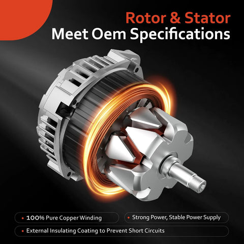 Rotor and stator assembly for Alternator Replacement Fits 2007-2013 Altima, 2007-2012 Sentra, 2011-2013 Rogue, 2014-2015 Rogue Select L4