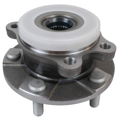 Front Wheel Hub And Bearing Assembly 513257 That Fits 2010-2012 Lexus HS250H, 2011-2016 Scion TC, close-up view with ABS encoder