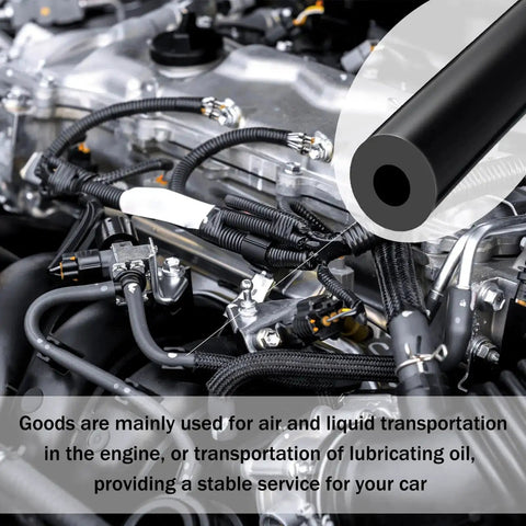 Universal Silicone Vacuum Hose 10 Ft Long, 5/32 Inch ID 4 mm Inner Diameter in automotive engine setup, highlighting flexibility and durability