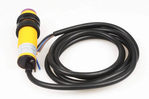 Rugged Proximity Photoelectric Sensor Switch E3F DS10P1 with 10 cm detection range and cable, suitable for industrial automation.