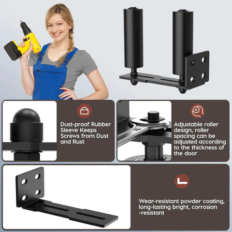 Heavy Duty Slide Gate Roller Guide With L Rear Post Steel Bracket And Sliding Gate Hardware Kit Support Assembly detail view