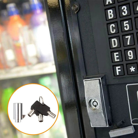 High Security Vending Machine Lock And Key Set Keyed Alike 5 Pack Tubular Locks on Coke, Pepsi, Snack Machines ABuff Installed.
