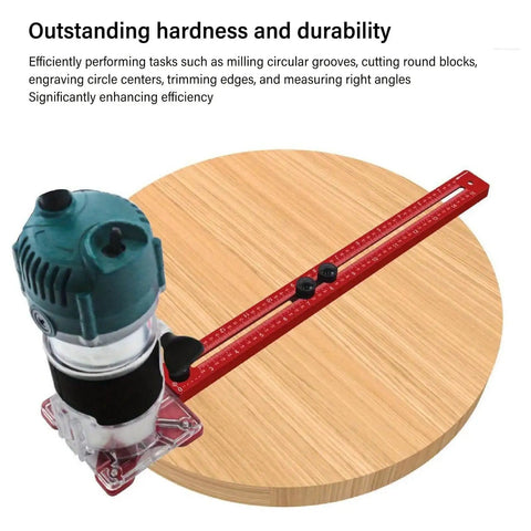 Image of 4 In 1 Router Jig With Adjustable Milling Groove Bracket for Woodworking on round wooden surface