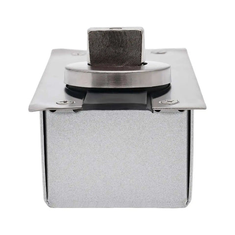 Front view of silver Beefy Hidden Door Hinges With 360 Degree Pivot for secret doors, featuring high load bearing and invisible design.