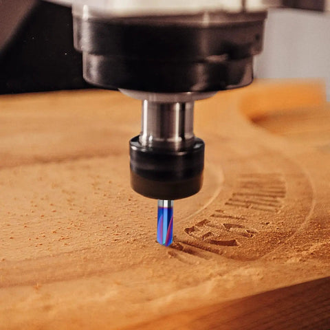 90 Degree V Bit With 1 Quarter Inch Shank Carbide CNC Chamfer End Mill 4 Flute V Groove Router Bit Blue Nano Coating For Wood Engraving And Carving