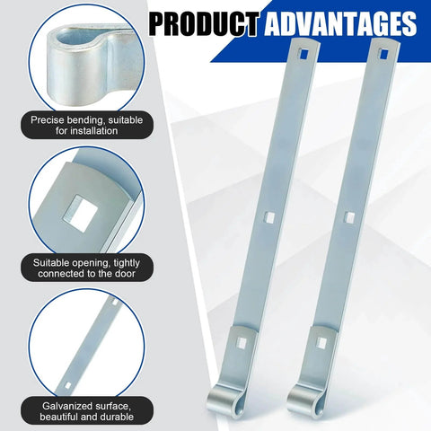 16 Inch Zinc Strap Hinges 4 Pack For Gates Tool Sheds Barn Doors And Swing Doors with installation close-up