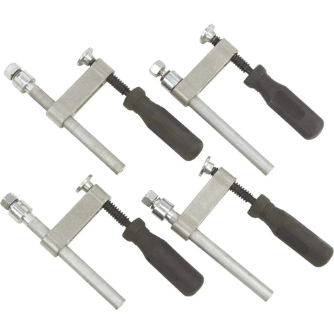 Six adjustable clamps from Heavy Duty Steel Welding Table With 24-Piece Fit-Up Tool Kit, 600 Lb Capacity, 36 In L X 24 In W X 33 1/4 In H