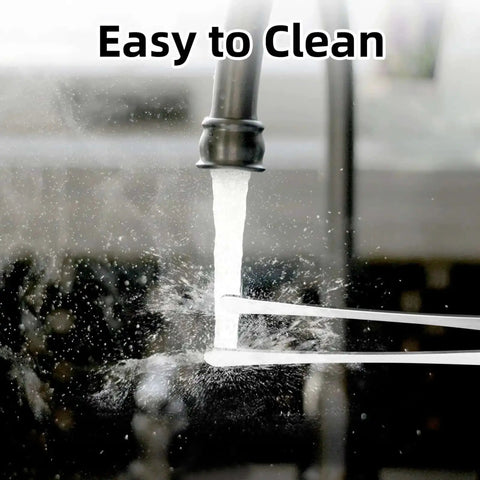 12 Inch Stainless Steel Kitchen Tongs And Tweezers 2 Piece Set rinsed under water, easy to clean