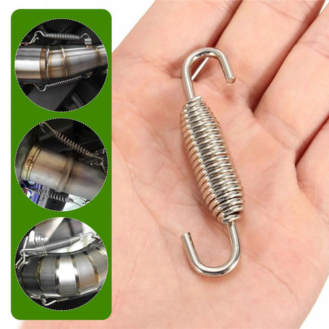 Muffler exhaust spring, stainless steel coil with hooks, 52.7mm length, 4-pack for universal motorcycle exhausts